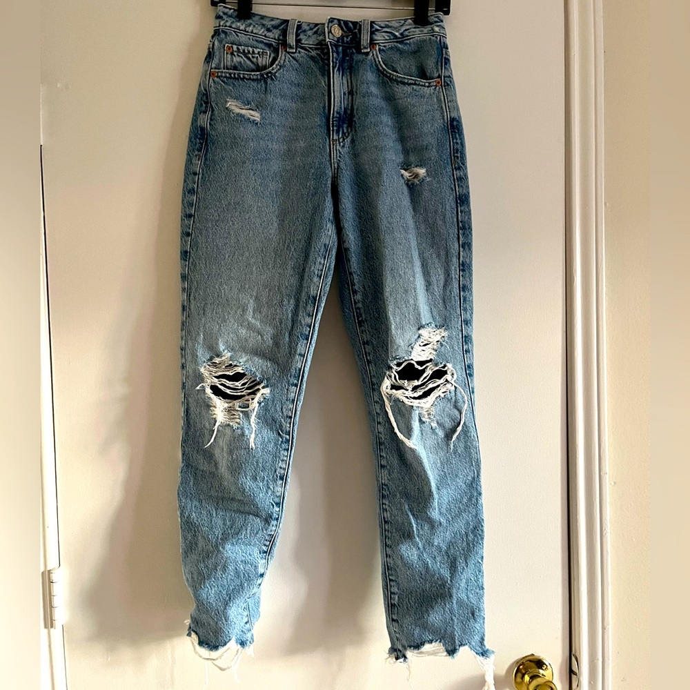 Garage high rise Mom ripped jeans size 01 (25) blue wash